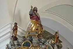 Segnender Christus auf dem Schalldeckel