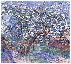 Bloeiende boom in een tuin, 1916