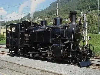 Brig-Furka-Disentis-Bahn HG 3/4 3 bei der Museumsbahn Blonay–Chamby