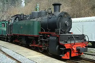 Mallet-Dampflokomotive SEG 104 (Hanomag 1925) im Chamby-Musée (Chaulin)
