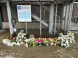 Blumen hinter dem Zaun