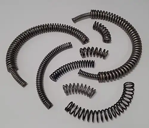 Bogenfedern und Bogenfedersysteme (Set aus ineinander steckbaren Federn)