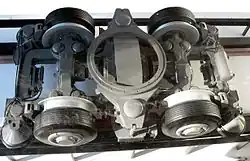 Drehgestell eines Triebwagens der Baureihe MP&nbsp;89