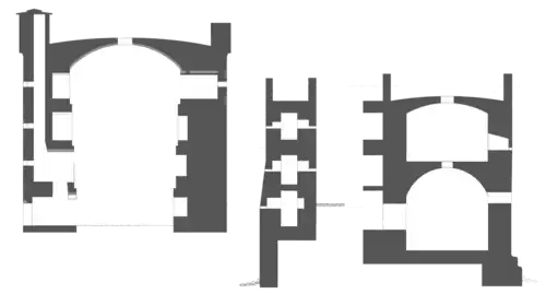Großes Bollwerk und Hexenturm im Schnitt