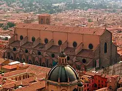 Basilika San Petronio in Bologna, die größte gotische Backsteinkirche der Welt