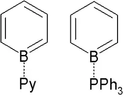 Borabenzol koordiniert an Pyridin oder Triphenylphosphin