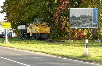 Ortseinfahrt Borken, erhaltene Lokomotive 72