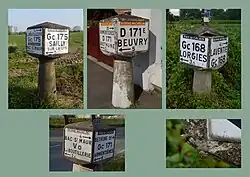 Zusammenstellung mehrerer Borne d'angle