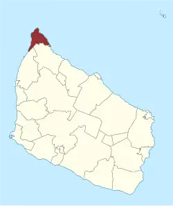 Lage des Allinge-Sandvig Sogn in der Bornholm Kommune