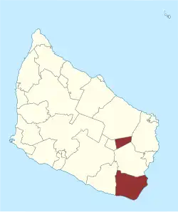 Lage des Poulsker Sogn in der Bornholm Kommune