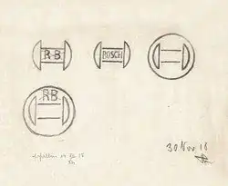 Skizzen des Bosch-Ankers von Gottlob Honold, 1918