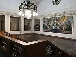 Mosaik im Botanischen Institut München-Nymphenburg, von Theodor Rauecker (signiert in der rechten unteren Ecke) und Julius Diez, Photo H. Heberlein, 2020