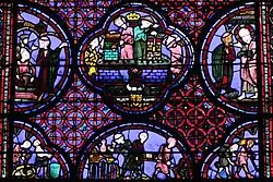 Maurer, die Stifter des Fensters