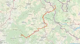 Bilddatei, aus der der Verlauf der Route hervorgeht