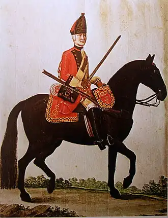 Grenadier à cheval (Garde B) ca. 1760[6]