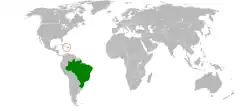Lage von Brasilien und Haiti