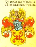 Wappen derer von Breidenbach genannt Breidenstein in Siebmachers Wappenbuch von 1605