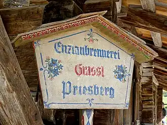 Hinweistafel an der Brennhütte
