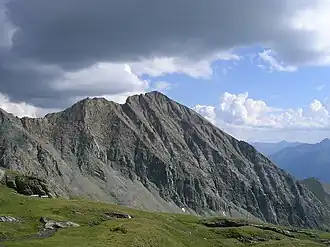 Die Bretterwandspitze gesehen von der Sudetendeutschen Hütte