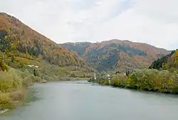 Drautal von der Brücke nach Osten