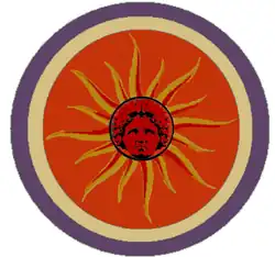 Notitia Dignitatum Occ., Truppenliste des Magister peditum: Schildzeichen der Brisigavi seniores und -iuniores, zwei Auxilia-Palatina-Einheiten der weströmischen Armee