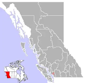 Lage von Britannia Beach (British Columbia)