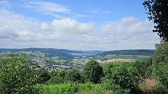 Blick auf Spangenberg und ins Pfieffetal