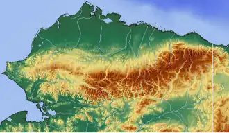 Reliefkarte der Brookskette