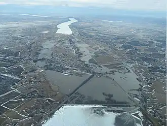 Südliches Ende des Lake Traverse am unteren Bildrand