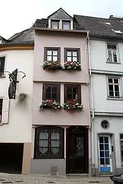 Verputztes Fachwerkhaus