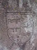 Wappen von Gelbach am Kirchenbrunnen