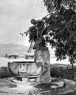 1909, Fischerbrunnen in Zürich am Mythenquai. Von Valentin Walter Mettler (1868–1942)