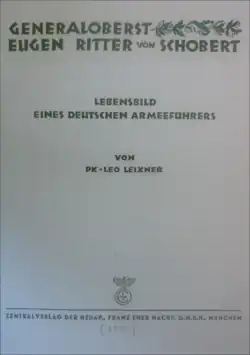 Deckblatt des Buches „Generaloberst Eugen Ritter von Schobert – Lebensbild eines deutschen Armeeführers“
