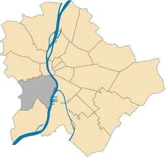 Lage des XI. Bezirks in Budapest
