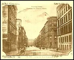 Büschingstraße 1909 – Stiftungshäuser Nr. 30 u. 31, Höchste Str. 41 und 2009 – Stiftungshäuser Nr. 1–3 u. 35