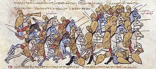 Bulgaren besiegen die Byzantiner unter Krinites und Kourtikios, Madrider Bilderhandschrift des Skylitzes