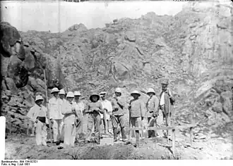 Grundsteinlegung der Irenebaude (Datierung unklar: 1899 oder 1902)