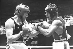 Schmitz (re.) gegen Michael Gusnick, 1989.