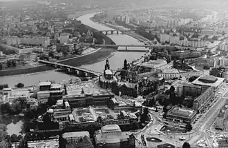 Blick über die Dresdner Innenstadt, 1990