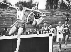 Hermann Buhl – hier bei den DDR-Meisterschaften 1962 in führender Position – erreichte Platz vier, hinter ihm Rainer Dörner, der hier in Belgrad Elfter&nbsp;wurde