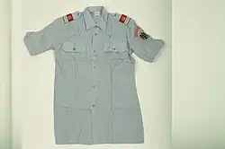 Kurzärmeliges, graues Uniformhemd der Polizei