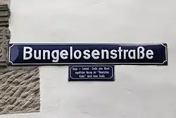 Straßenschild der Bungelosenstraße in Hameln