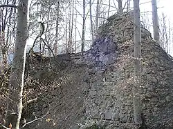 Die stark substanzgefährdeten Reste der Ostseite