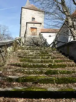 Treppenaufgang zur Burg Waldau