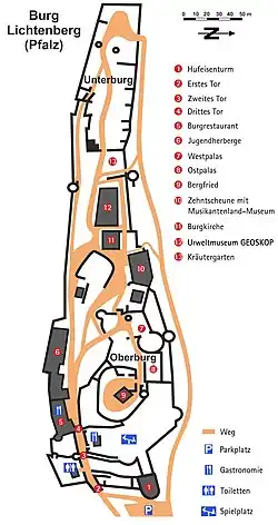 Burgplan von Burg Lichtenberg 2020