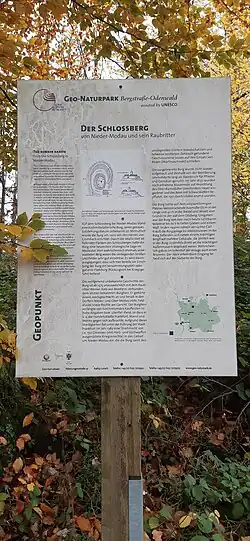 Informationstafel am Aufgang zum Burggraben im Süden