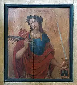 Gemälde auf dem Statuenschrank: Hl. Pankratius