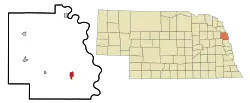 Lage im Dodge County und in Nebraska