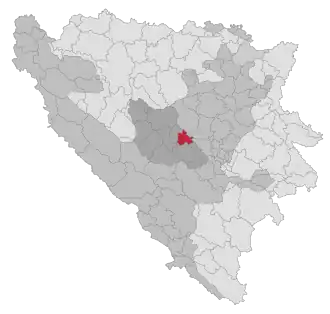 Lage der Gemeinde Busovača in Bosnien und Herzegowina (anklickbare Karte)