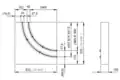 Kreisbogen von 90°, zweigleisig, Quadrat von 532 mm